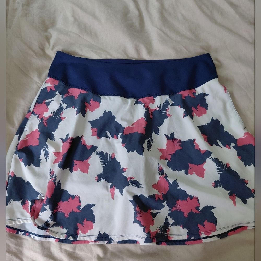 Puma Women's Floral Skort - Navy, Pink, and White